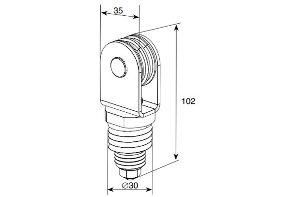 Tension spring upper end